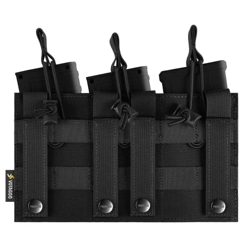 Votagoo Molle Mag Pouch 5.56Mm 9Mm Open-Top Magazine Pouch Single/Double/Triple Elastic Magazine Pouch Combo For Pistol And Rifle M4 M14 M16 Ak Ar 0 S&W .45 Acp Magazines #TOP1
