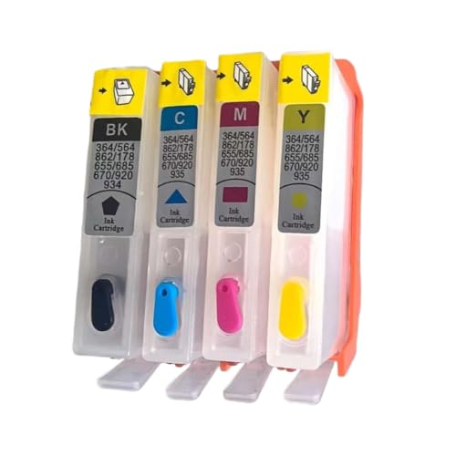 Cartouches d'encre 178 rechargeables avec réservoir transparent pour Photosmart 5510 6510