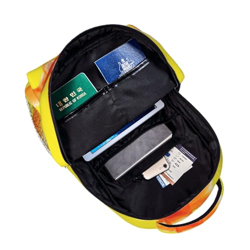 Mochila diaria clásica espaciosa con estampado de peces originales 5