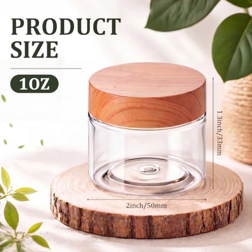 Image of Patelai 4 Pieces Wide-mouth Plastic Container,1 Ounce,Wood