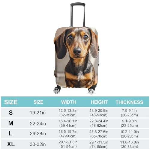 Travel Luggage Protector Cover Pad Dachshund Dog Suitcase Covers for Luggage Fashion Washable Elastic Luggage Cover Protector Scratch Resistant Travel Essentials Suitcase Covers Fits 18-32 Inchge2