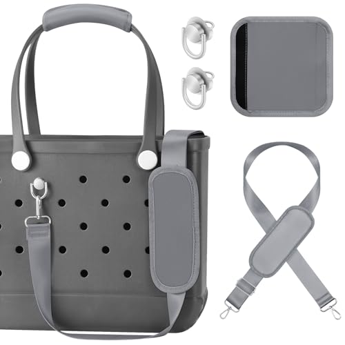 MoKo Strap Wrap for Bogg Bag Accessories for Bogg Bag Adjustable Long Crossbody Shoulder Straps for Bog Orginal XL Medium Beach Rubber Tote Bags Gray