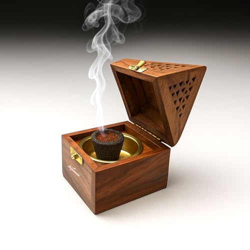 SIGNAMIO® Wooden Sambrani Dhoop Stand Incense Holder: Perfect Pooja Room Stand Decoration Item, Dhup Dani & Doopam Holder, Essential Puja Item for Home Mandir and Pooja Thali Set Rituals-DN-1 SIGNAMIO® Wooden Sambrani Dhoop Stand Incense Holder: Perfect Pooja Room Stand Decoration Item, Dhup Dani & Doopam Holder, Essential Puja Item for Home Mandir and Pooja Thali Set Rituals-DN-1