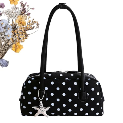 Bolso tipo Bowler cartera | Gran Capacidad Retro y Bonito con Cremallera | de Bowling Estilo Clásico,Para Viajes, Vacaciones y Desplazamientos Diarios Bolso tipo Bowler cartera | Gran Capacidad Retro y Bonito con Cremallera | de Bowling Estilo Clásico,Para Viajes, Vacaciones y Desplazamientos Diarios