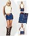 IWD Jean Skorts for Woman 2025 Trendy High Waisted Y2k Mini Skirt Stretchy Denim Shorts Skort Country Concert Outfits (Dark Blue, Medium)
