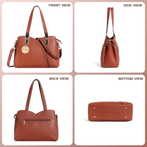 Image of Gold Rose Women's Vegan Leather Handbag - Stylish Shoulder and Crossbody Bag for Women | Multi-Compartment Office, Party and Daily Use Purse