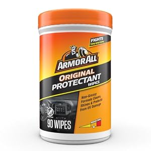 Armor All Car Interior Protectant Wipes, 90 Count Canister, UV Protectant for Vinyl, Rubber, Plastic, Trim and Dashboards | Car cleaner wipes for vinyl, rubber, plastic, trim, and dashboards with a non-greasy, streak-free medium shine
