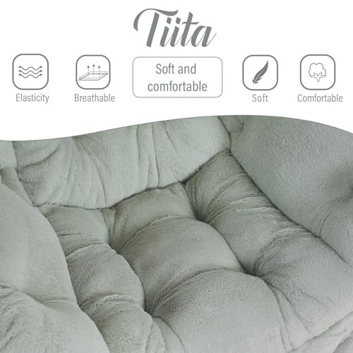 Image of Tiita Lazy Chair with Ottoman, Green Modern Large Accent Chair, Comfy Leisure Sofa Armchair with Ottoman, Reading Chair with Footrest for Bedroom, Living Room, Dorm Rooms, Plush Green
