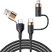 Produktbild wiredge 60W USB C Multi Ladekabel USB C Kabel PD 3A Schnellladekabel 2M USB A/USB C auf USB C (60W) / (20W) Schnellladen Multi USB C Kabel 2 in 1 Nylon Datenkabel Universal für Laptop Tablet Handy