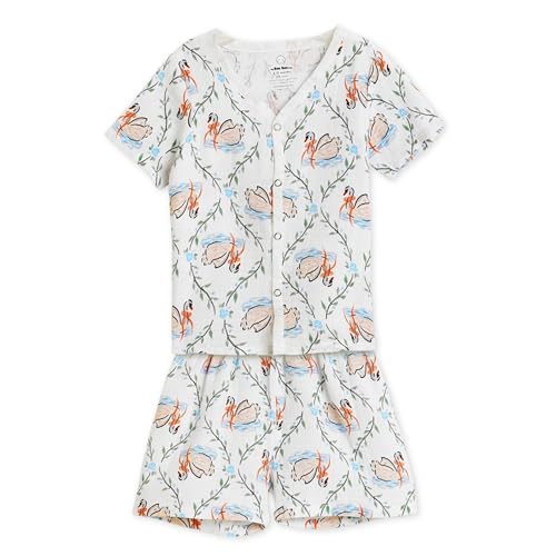 Image of The Boo Boo Club Kid'S 100% Muslin Organic Cotton Printed Button Shirt and Short Set | Half Sleeve Shirt | Summerwear Set | Kids Cothing Wear Set