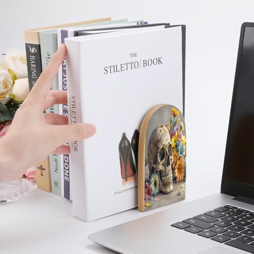 Sujetalibros de calavera resistente para evitar caídas de libros en estanterías 7