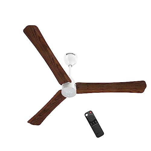 Image of atomberg Renesa+ 1200mm BLDC Ceiling Fan with Remote Control | BEE 5 star Rated Energy Efficient Ceiling Fan | High Air Delivery with LED Indicators | 2+1 Year Warranty (Dark Walnut & White)
