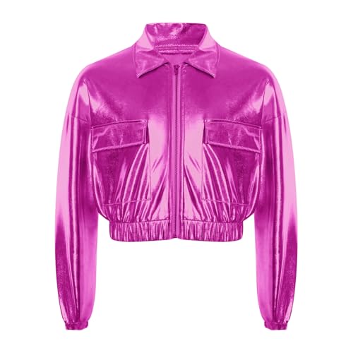 JEYPINMI Girls Boys Hip-hop Jazz Street Dance Tops Shiny Jacket Disco Party Clothes Modern Dance Coat2