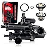 GZGN Thermostat Housing Assembly W/Sensor 68003582AB - Compatible with Dodge, Jeep - Journey 09-20, Avenger 09-14, Compass Patriot 07-17, Caliber, Sebring, 200 - DOHC 4Cyl 2.4L 2.0L