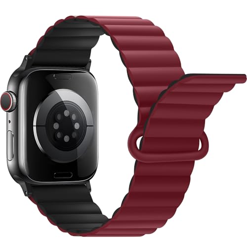 Bracelet Apple Watch silicone magnétique haute finition bicolore Anlinser