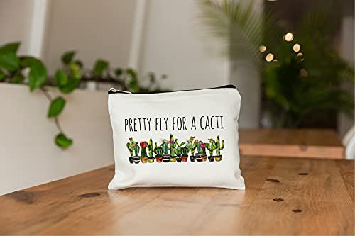 Pretty Fly For A Cacti Makeup Bag, Cactus Gift For Women, Cactus Gift, Succulent Plant Gift, Canvas Bag #TOP1