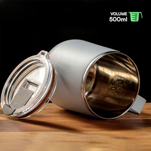 Image of Udyan Tea 500ml Stainless Steel Insulated Mug with Double-Walled Design | Spill-Proof Flip-Top Lid & Comfortable Handle| Ideal Gift for All Occasions