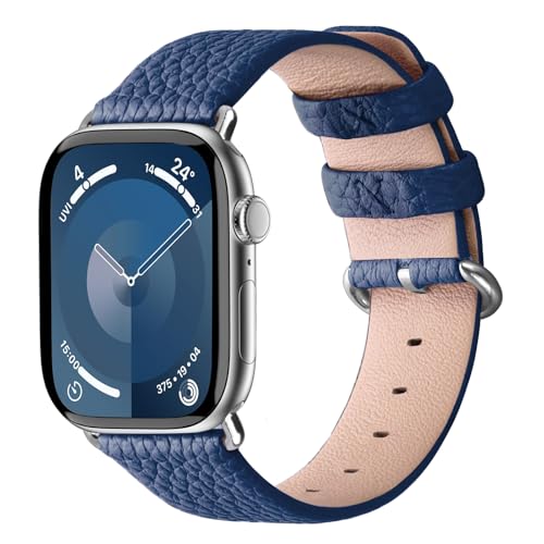 Image of Fullmosa Leather Band Compatible with Apple Watch Band 42mm 44mm 45mm 46mm 49mm, Genuine Leather Replacement Strap for iWatch Ultra3 /2 /1 SE3 /2 /1 Series 11 10 9 8 7 6 SE 5 4 3
