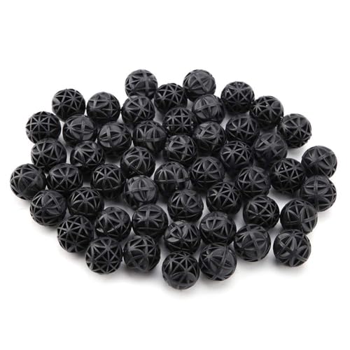 Ieron 50 Pcs Bio Porous Filter 26mm Biochemical Ball Water Filter Material with Cotton for Fish Tank Pond Aquarium Waterfall Fountain - Image 2