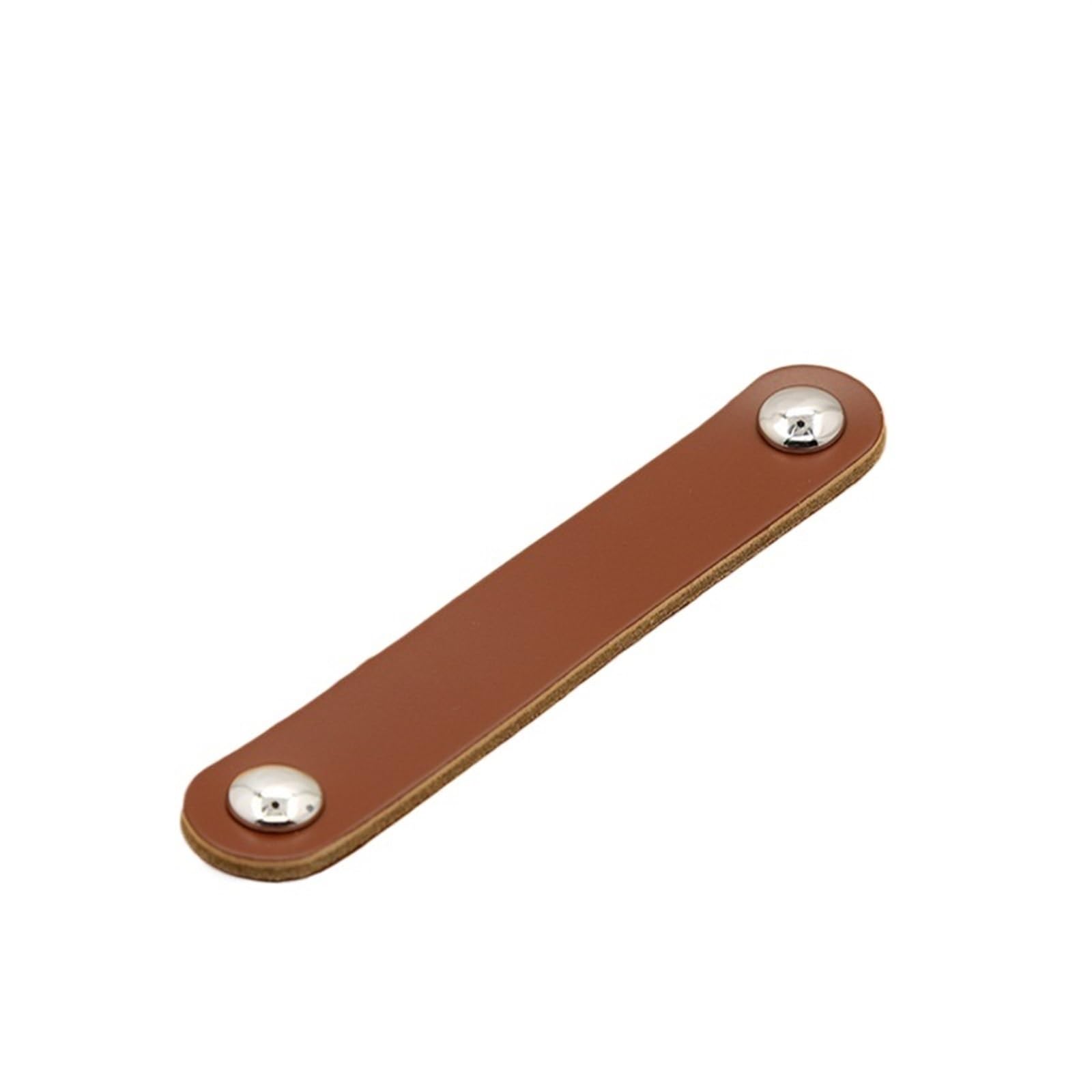 CQAHDSEVF Leather Drawer Pulls, Leather Drawer Cabinet Pulls Multicolor 96-128mm(Brown Chrome,96mm)