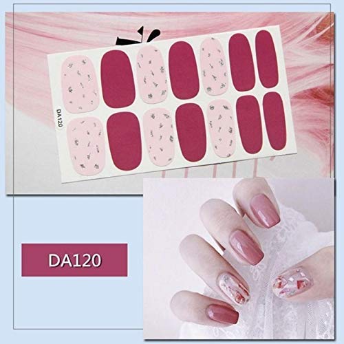 FGHSD Nail Art Stickers 14 Conseils Nail Sticker Vernis à Ongles Autocollant Multicolore Design Vernis à Ongles Imprimer Applique Transfert Curseur DIY Manucure Décoration (Color : DA118) (Da120) Cover