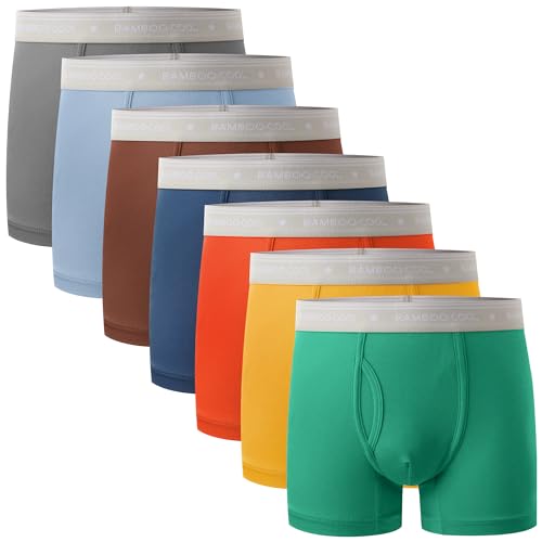 BAMBOO COOL Boys’ Boxer Briefs Underewar for Boy Multicolor Week Theme 7 Pack with Fly Soft and Breathable