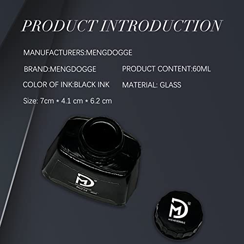 Mengdogge Fountain Pen Bottled Ink Black Carbon Ink 60Ml Designed Specifically For Handwriting, Sketching, And Drawing (1Pc) #TOP3