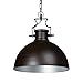 Produktbild Relaxdays Hängeleuchte Industrie matt HBT ca. 146 x 40,5 x 40,5 cm Hängelampe mit großem glockenförmigen Lampenschirm im Industriestil Pendelleuchte aus Metall Pendellampe E27 bis 40W, dunkelbraun