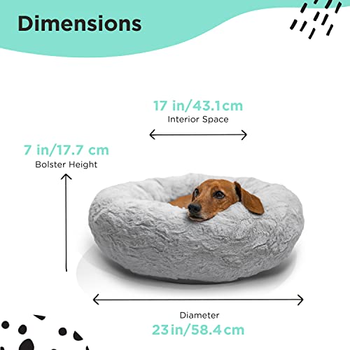 Best Friends By Sheri The Original Calming Donut Cat And Dog Bed In Lux Fur Gray, Small 23X23 #TOP2