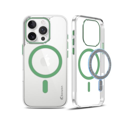 Image of KARWAN Crystal Clear Transparent Back Cover Case with Camera Protection,Compatible with iPhone 16 Pro Max, Anti Yellow Clear Shockproof Scratch Resistant Case with Magnetic MagEaze Wireless Charging