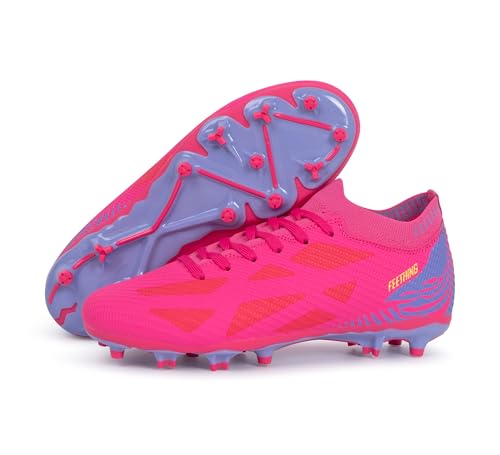 FEETHING Womens Soccer Cleats Firm Ground Outdoor Athletic Football Boots Lightweight Soccer Shoes...