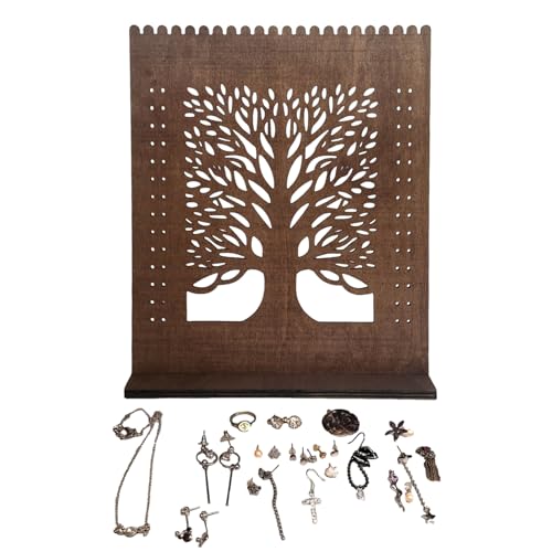 Soporte para pendientes de exhibición – Soporte pulseras de madera | Organizador vintage porta collares para niñas decoración cajonera joyas
