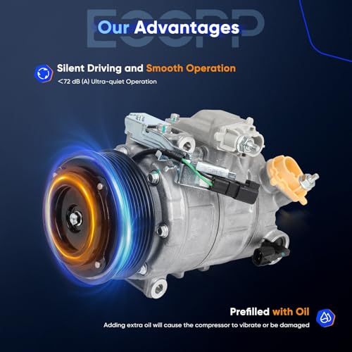 Image of ECCPP AC Compressor with Clutch 2015-2018 Fit for Ford Edge 2.7L 3.5L | for Lincoln MKX MKZ 2.7L 3.0L 3.7L Fast Cooling AC Compressor