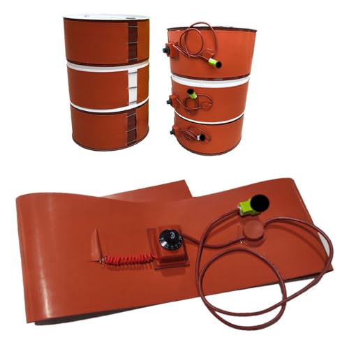 YQCXG Calentador de bidón metálico de Grado Industrial con Aislamiento, termostato Ajustable y Caucho de Silicona, Ideal para Calentar barriles de Grasa en fábrica (tamaño: 20 L, 86 x 20