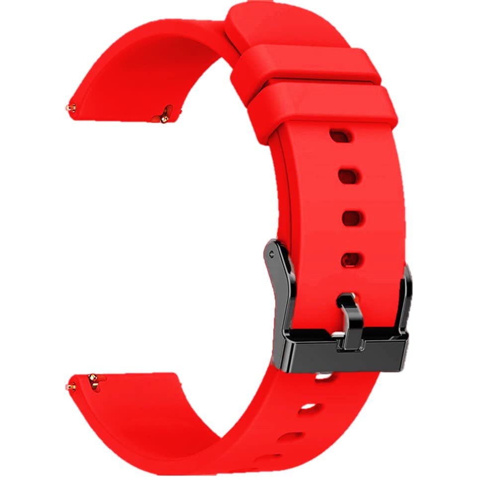 20MM Classic Silicone Watch Belt (With Metal Buckle) for GARMIN VIVOACTIVE 3 /3 MUSIC/VIVOMOVE/MOVE 3/HR/LUXE/STYLE/VENU/FORERUNNER 645/245 MUSIC \u0026  Compatible With Other 20mm Watches (BLACK) : Amazon.in: Watches