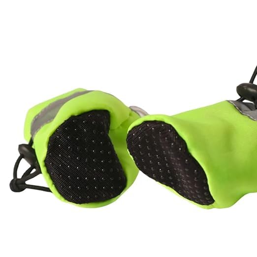 Image of 100% Polyester Warm Comfortable Water Resistance Pet Boots /Shoes for Dogs & Cats (Neon Green, Large)