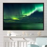 Framed Canvas Wall Art Dayspring Astronomy & Space Contemporary Cosmic Dramatic Green Group Photography Realism - 16x24 inches