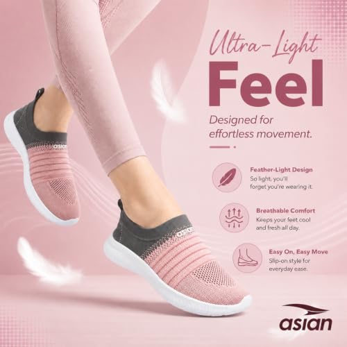 Image of ASIAN Breeze-05 Women's Walking Shoes | Stylish, Lightweight, Breathable Slip-Ons with Cushioned Comfort | Ideal Travel