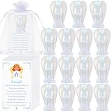 15 Set 45 Pcs Crystal Angel Figurines Bulk 1.5 Inch Guardian Pocket Healing Statue Mini Gemstones Carved Stones With Cards Organza Bags for Faith Peace Gifts Home Decor