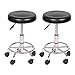 Mingone Tabouret de Travail en 2 pièces Tabouret de Bureau Tabouret pivotant siège réglable en Hauteur Coussin de siège en Cuir PU roulettes pivotantes à 360 °(Noir)