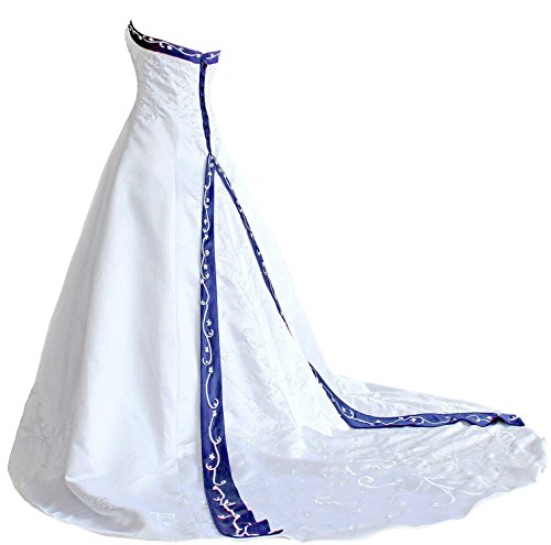 FairOnly H9 Frauen trägerloses Stickerei Hochzeitskleider