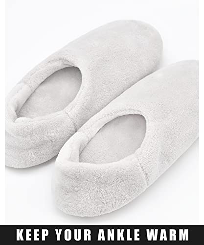 Image of Keyela Unisex Gripper Slipper Socks, Fleece Lined Winter House Slippers | Plush fuzzy warm indoor winter footwear Universal winter sock slippers fit men and women
