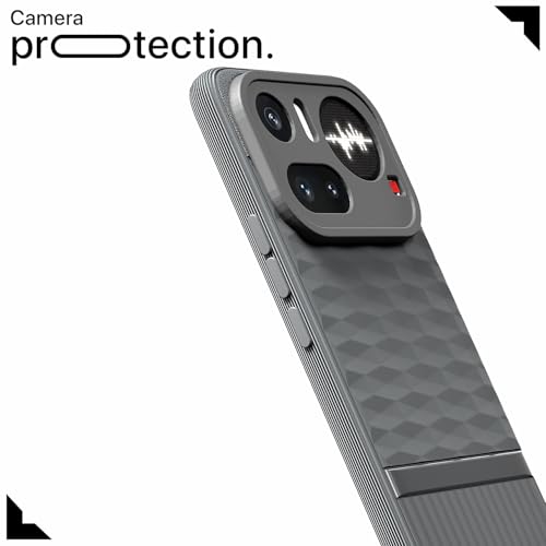 Image of Pikkme Back Cover for Nothing Phone 4a Pro 5G Camera Protection 3D Hexa Cube Design Silicone Protective Bumper Case (Grey)