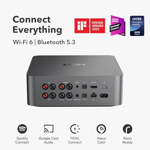 Image of WiiM Ultra Music Streamer & Digital Preamp | 3.5 inch Touchscreen, Compatible with Chromecast & Alexa, Stream Spotify, Amazon Music, Tidal & More | HDMI ARC, Phono Input & Headphone Output | Space Gray