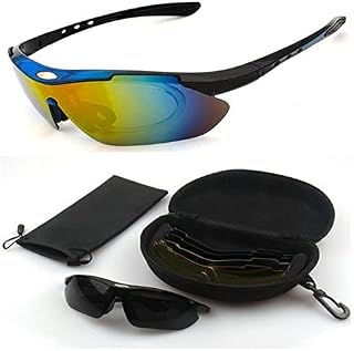 UBERSWEET® BlueQ620 Cycling Eyewear sets Outdoor riding mirror men and women sports glasses 5 sets sunglasses bike polariz... Price In India