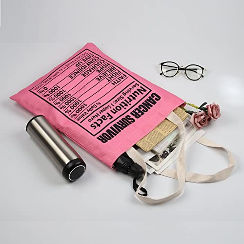 Tobgbe Breast Cancer Gifts For Women Strong Women Gifts Cancer Survivor Tote Bag Funny Gifts For Cancer Survivor Nurse Doctor (Survivor Value) #TOP3