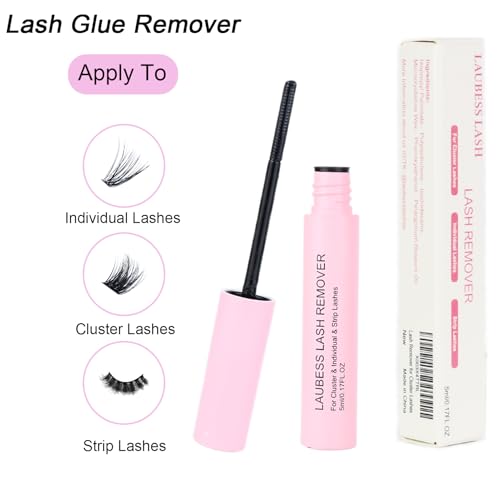Image of Lash Glue for Eyelash Clusters 3-in-1 Lash Remover for Lash Extensions Eyelash Glue Remover Lash Bond and Seal Waterproof DIY Eyelash Extension Remover 15ml(Black)