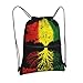 SEOCKA Jamaican Tree Roots Rock Reggae Drawstring Backpack Gym Bag Sackpack Zipper Cinch Sports Backpack For Men Women