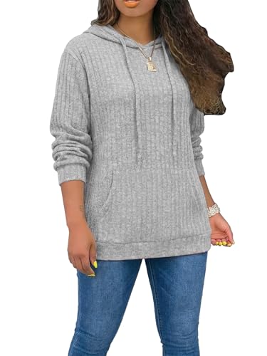 STOLKISS Women’s Casual Hoodies Shirts Long Sleeve Lightweight Fall Pullover Tops Solid Velvet Loose Sweatshirt with Pockets