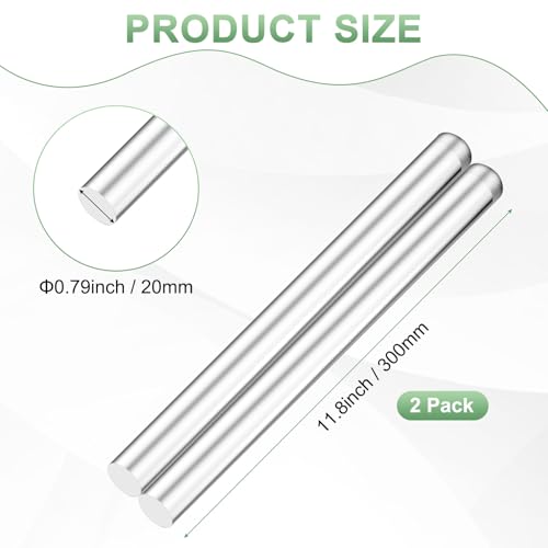 Image of M METERXITY 2-Pack Acrylic Round Rods, 11.8 x 0.79 Inch / 300 x 20 mm Clear Acrylic Dowel Rods Sticks Plastic Sticks Strip for DIY Crafts Lighting Gardening Decorations